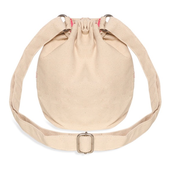 Canvas Drawstring Bag with Sequin and Pearl Work - Picture 2 of 8